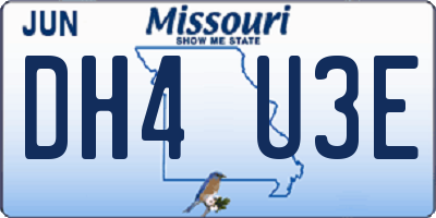 MO license plate DH4U3E