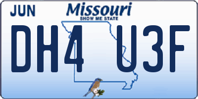MO license plate DH4U3F