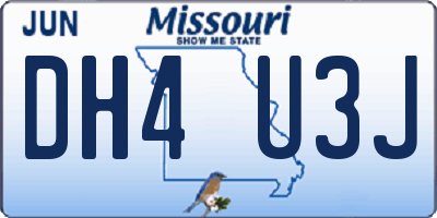 MO license plate DH4U3J