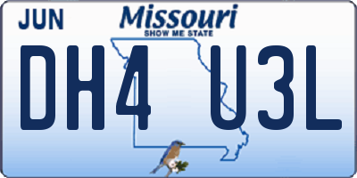 MO license plate DH4U3L