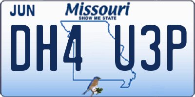 MO license plate DH4U3P