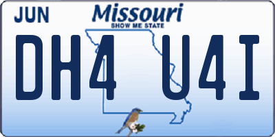 MO license plate DH4U4I
