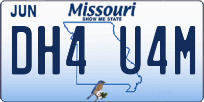 MO license plate DH4U4M