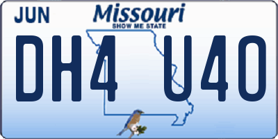 MO license plate DH4U4O
