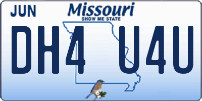 MO license plate DH4U4U