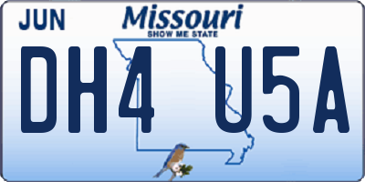 MO license plate DH4U5A