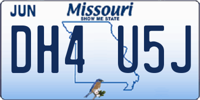 MO license plate DH4U5J