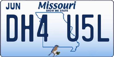 MO license plate DH4U5L
