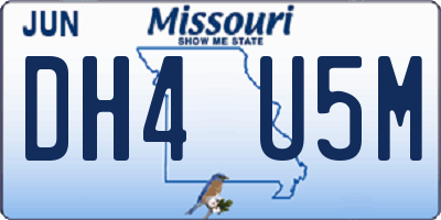 MO license plate DH4U5M