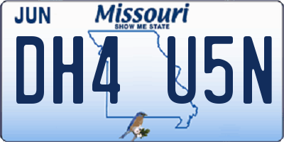 MO license plate DH4U5N