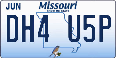MO license plate DH4U5P