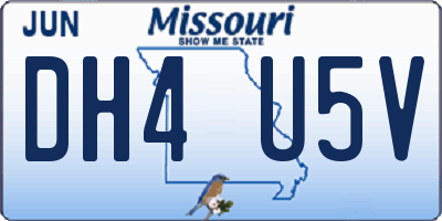 MO license plate DH4U5V
