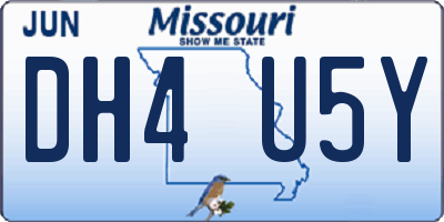 MO license plate DH4U5Y