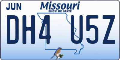 MO license plate DH4U5Z