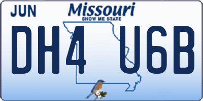 MO license plate DH4U6B