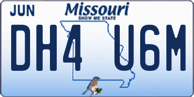 MO license plate DH4U6M