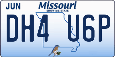 MO license plate DH4U6P