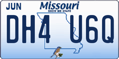 MO license plate DH4U6Q