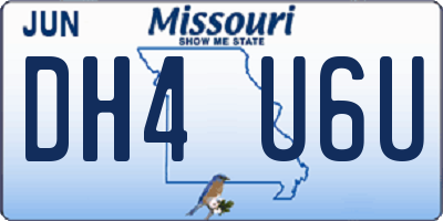 MO license plate DH4U6U