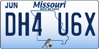 MO license plate DH4U6X