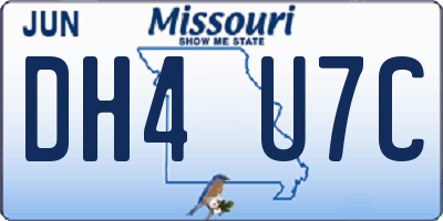 MO license plate DH4U7C