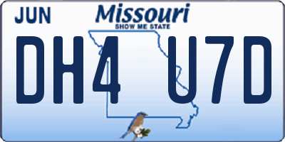 MO license plate DH4U7D