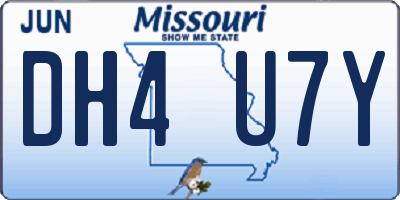 MO license plate DH4U7Y