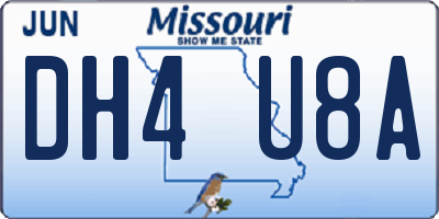 MO license plate DH4U8A