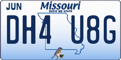 MO license plate DH4U8G