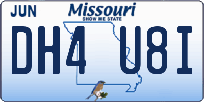 MO license plate DH4U8I