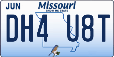 MO license plate DH4U8T