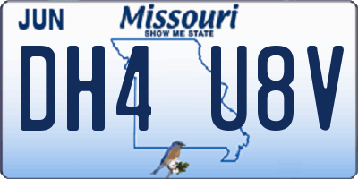 MO license plate DH4U8V