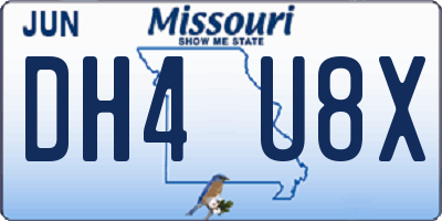 MO license plate DH4U8X