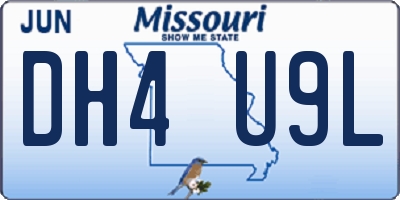 MO license plate DH4U9L
