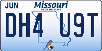 MO license plate DH4U9T