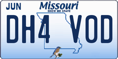 MO license plate DH4V0D