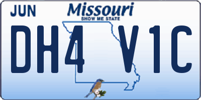 MO license plate DH4V1C