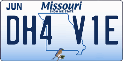 MO license plate DH4V1E