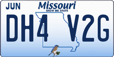 MO license plate DH4V2G