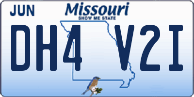 MO license plate DH4V2I