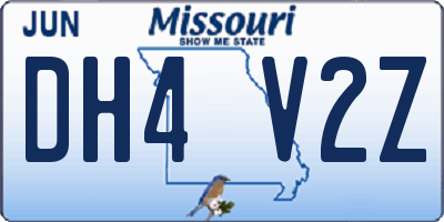 MO license plate DH4V2Z
