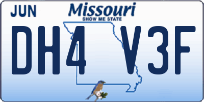MO license plate DH4V3F