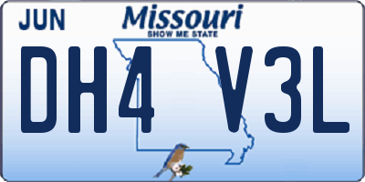 MO license plate DH4V3L