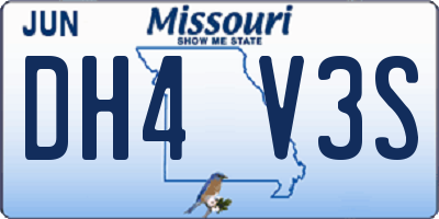 MO license plate DH4V3S