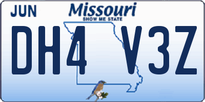 MO license plate DH4V3Z
