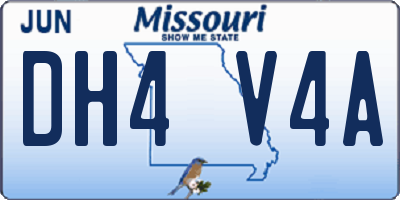 MO license plate DH4V4A