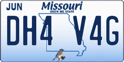 MO license plate DH4V4G