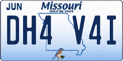 MO license plate DH4V4I