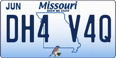 MO license plate DH4V4Q