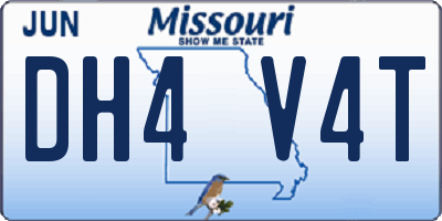MO license plate DH4V4T